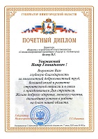 Почетный диплом губернатора Нижегородской области