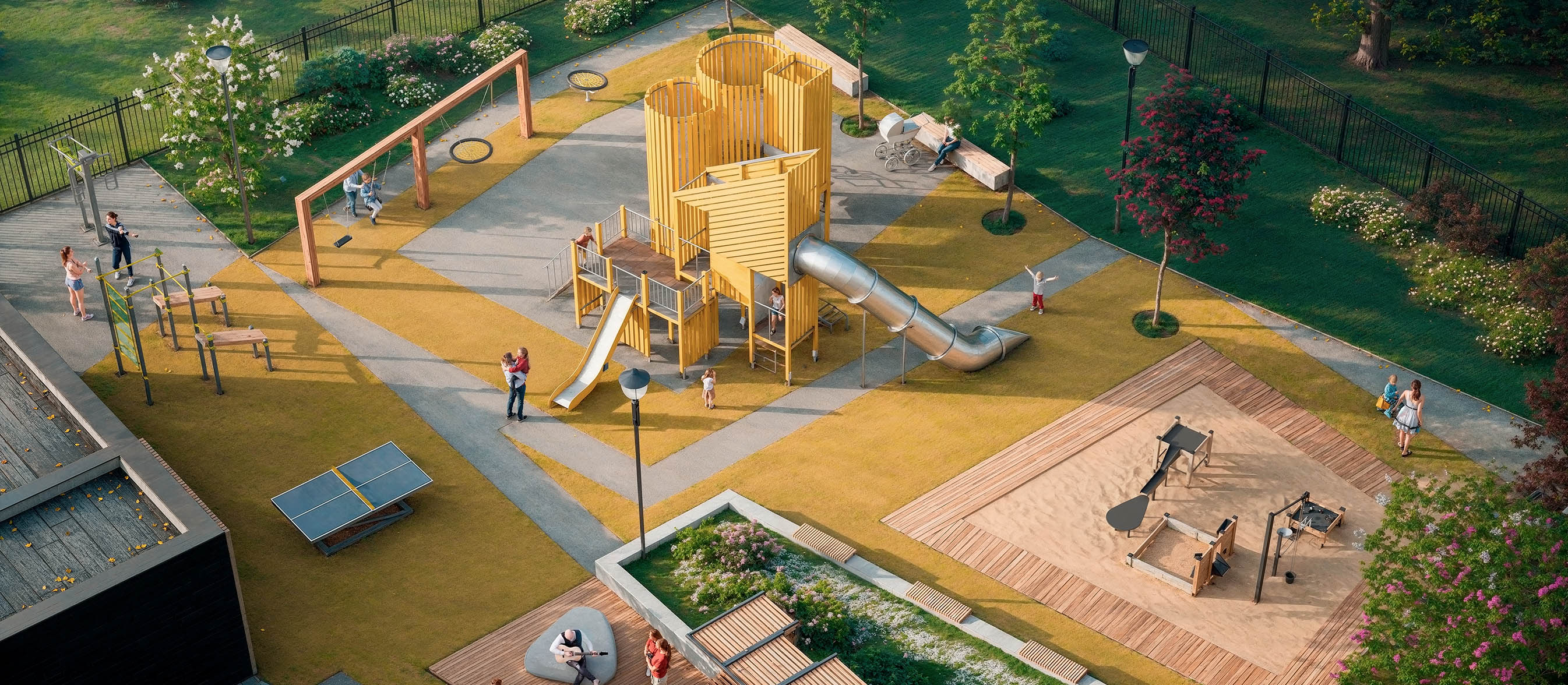 Изображение детской площадки жилого комплекса «Импульс»
