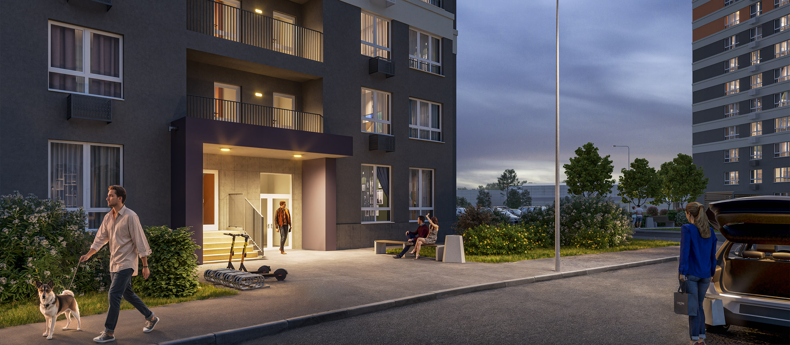 Изображение входной группы жилого комплекса «Мед»