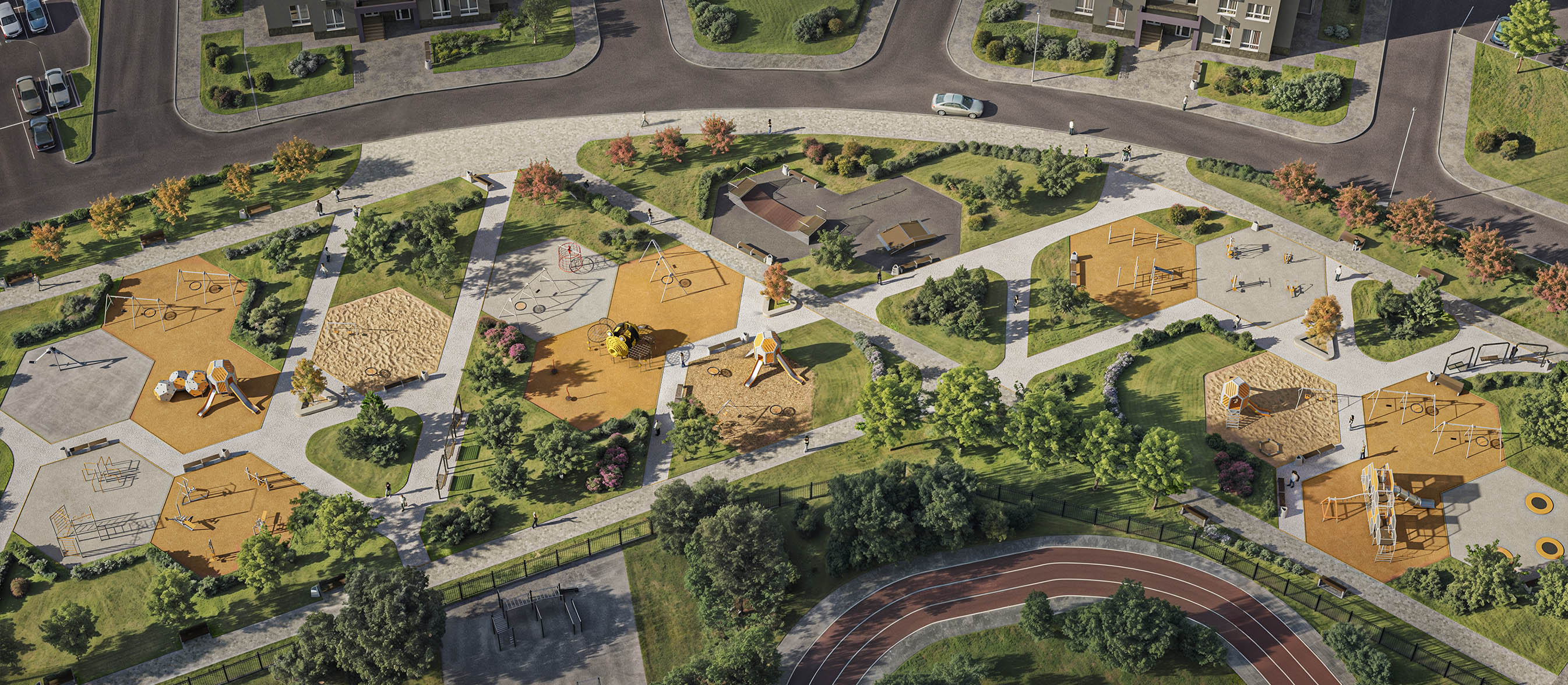 Изображение детской площадки жилого комплекса «Мед»