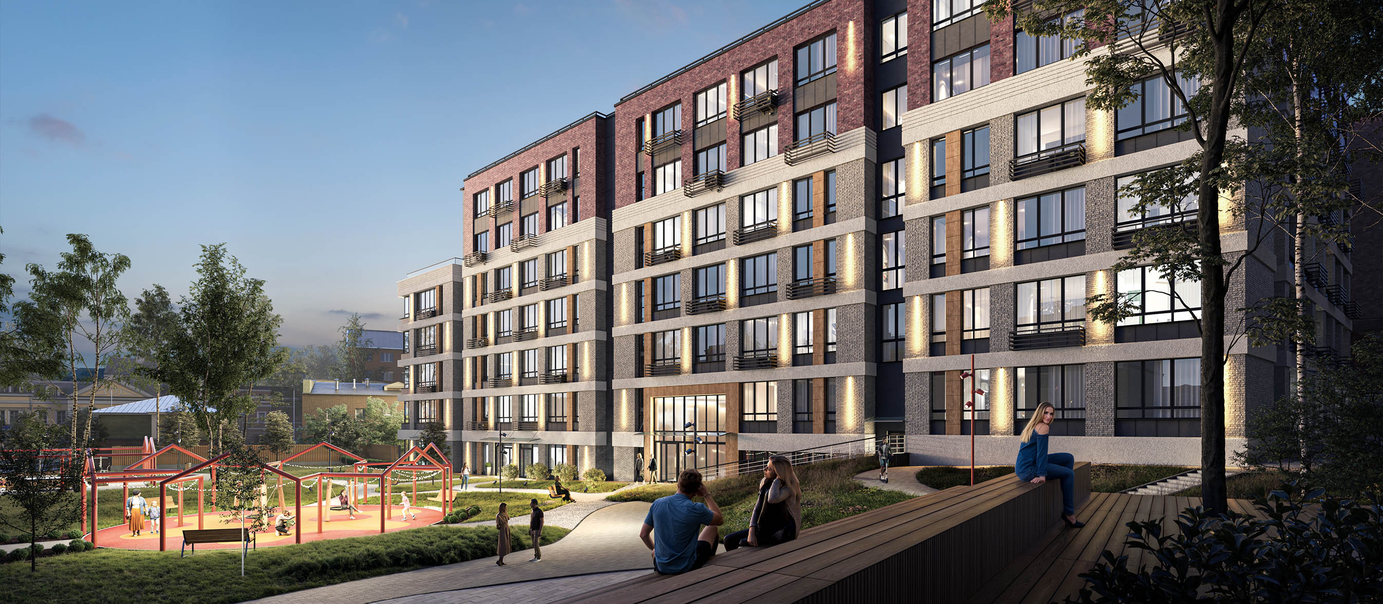 Изображение жилого комплекса «Приоритет» с парка им. Свердлова