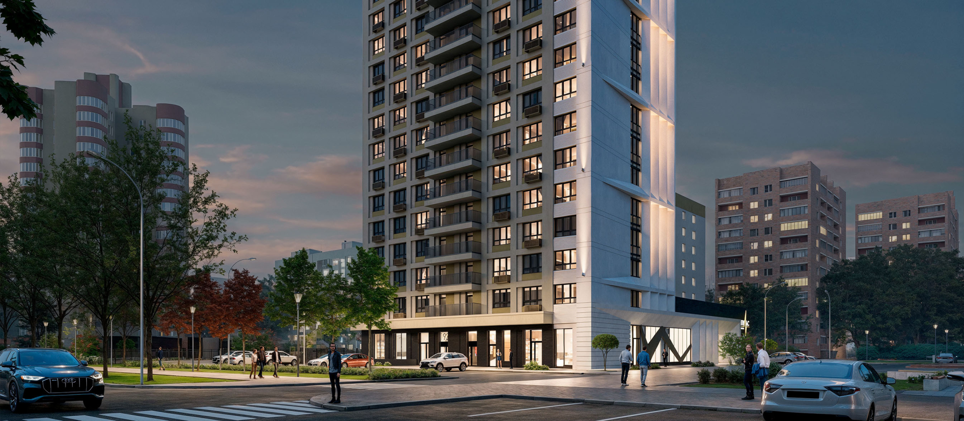 Изображение входной группы жилого комплекса «Импульс»